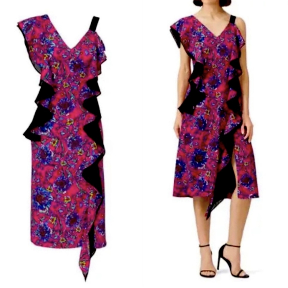 Prabal Gurung Ruffle Floral Maxi Dress